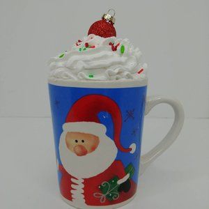 Decorative hot chocolate in Santa Claus mug